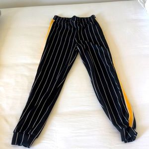 Women’s Black & Yellow Pinstripe Jogger